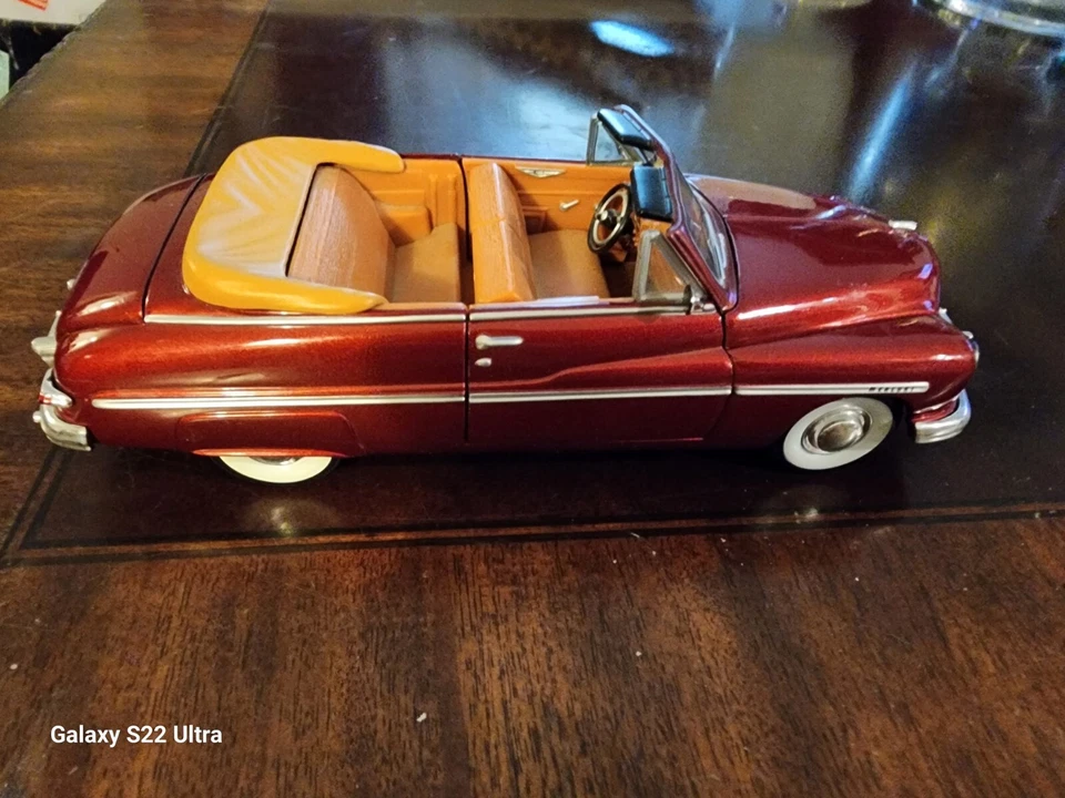 222. Car Model, 1949 Mercury Convertible Red Candy Paint 1/24 Diecast - Image 3 of 4