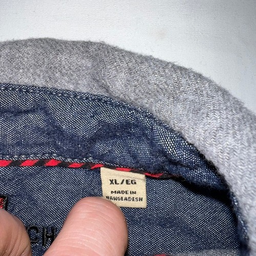 Woolrich Camicia Uomo Extra Large Grigio Manica Lunga Tasca Bottoni Casual Cotone - Foto 4 di 9