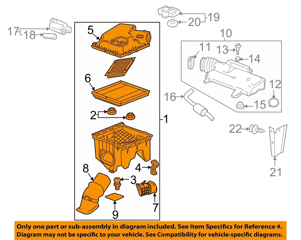 Conjunto de filtro de aire usado se adapta a: Cadillac Srx 2015 grado A Foto 3 de 4