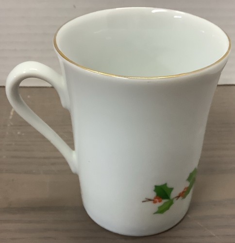 OTAGIRI Gibson Red Poinsettia 9oz. Coffee Mug Tea Cup Gold Trim JAPAN Vintage - Picture 3 of 4