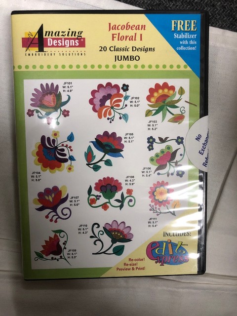 Amazing designs Embroidery Solutions-Jacobean Floral 1- 20 Classic