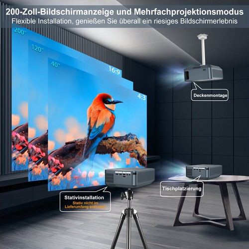 8K XGODY LCD Projektor 5G WIFI HD Mini 8K 12000 Lumen Beamer Multimedia Heimkino - Bild 13 von 21