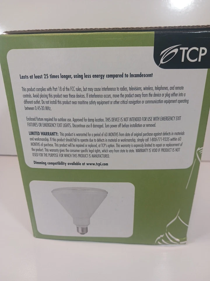 14W PAR38 LED Light Bulb Dimmable Lightning Fixture - TCP-LED14P38D41KFLB - Image 3 of 4