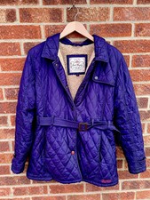 Jack Murphy Ladies Day Coat Quilted Belted Jacket Uk 16 Fleece Lined Vgc Dublin