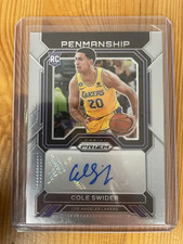 2022-23 Panini Prizm Penmanship Cole Swider RC Auto (On-Card Autograph) – Lakers