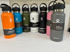 Hydro Flask Water Bottle 32OZ  Stainless Steel  Wide Mouth lid  with straw lid