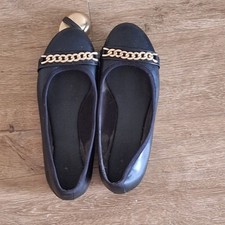 Graceland flat shoes ballerinas with chain embellishments UK 3 EU 36