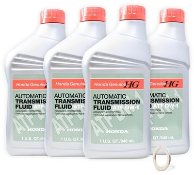 Honda Genuine ATF DW-1 Automatic Transmission Fluid (4 Quarts) + 18 mm Drain Plu