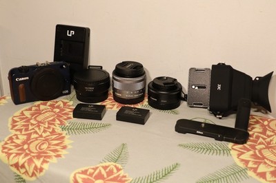 Canon EOS M2 w/ 22mm F/2, 15-45mm, and extras * RARE * w/ sample shots