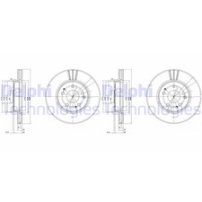 2X DELPHI BREMSSCHEIBEN 294mm BELÜFTET VORNE PASSEND FÜR MERCEDES-BENZ 124