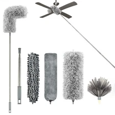 Microfiber Duster with Extension Pole(Thicker Stainless Steel Pole 2.5-8ft), ...