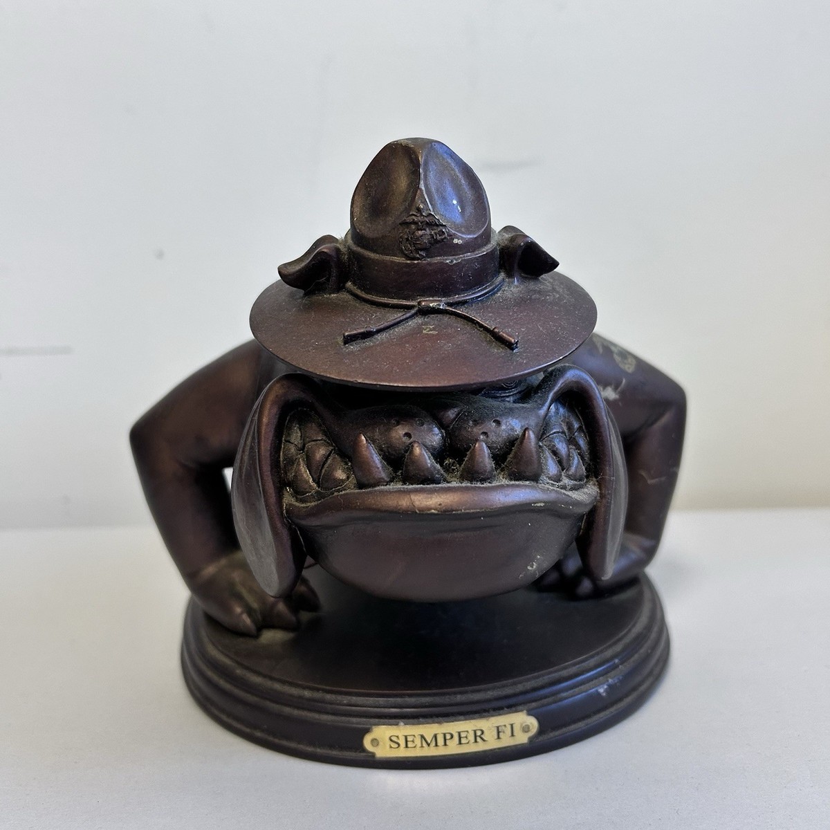 The Bradford Exchange USMC Devil Dogs Bronze Sculpture Bulldog