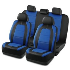 Car Seat Cover, Leather Car Seat Cover Automotive Front Full Set Blue Full Set