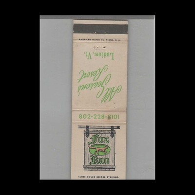 Matchbook Cover - Fox Run Resort Ludlow, VT