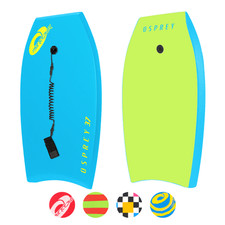 Osprey 37” Bodyboard with Adjustable Wrist Leash, XPE Deck for Kids and Adults