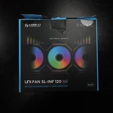 Lian Li UNI FAN SL-INF 120 RGB 120mm Black ARGB Case Fans Triple Pack Hub