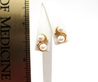 14K Yellow Gold Pearl Diamond Earrings [E351] — photo 4