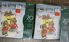Vintage Plus Mark Christmas Cards Bears Caroling 20 Ct New Sealed Lot of 2