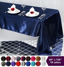10 pcs 60x126" SATIN Rectangular TABLECLOTHS Wedding Decorations Table Linens