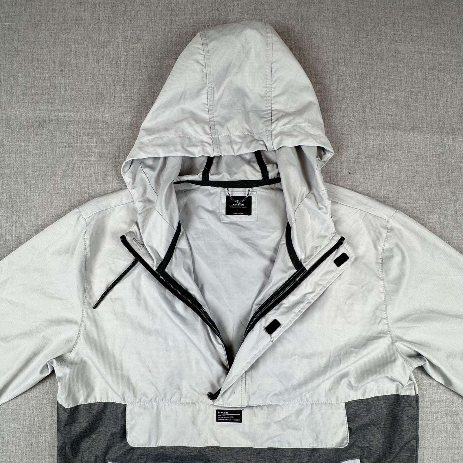 Rip Curl Jacket Mens Large Gray Anorak Pullover H… - image 5