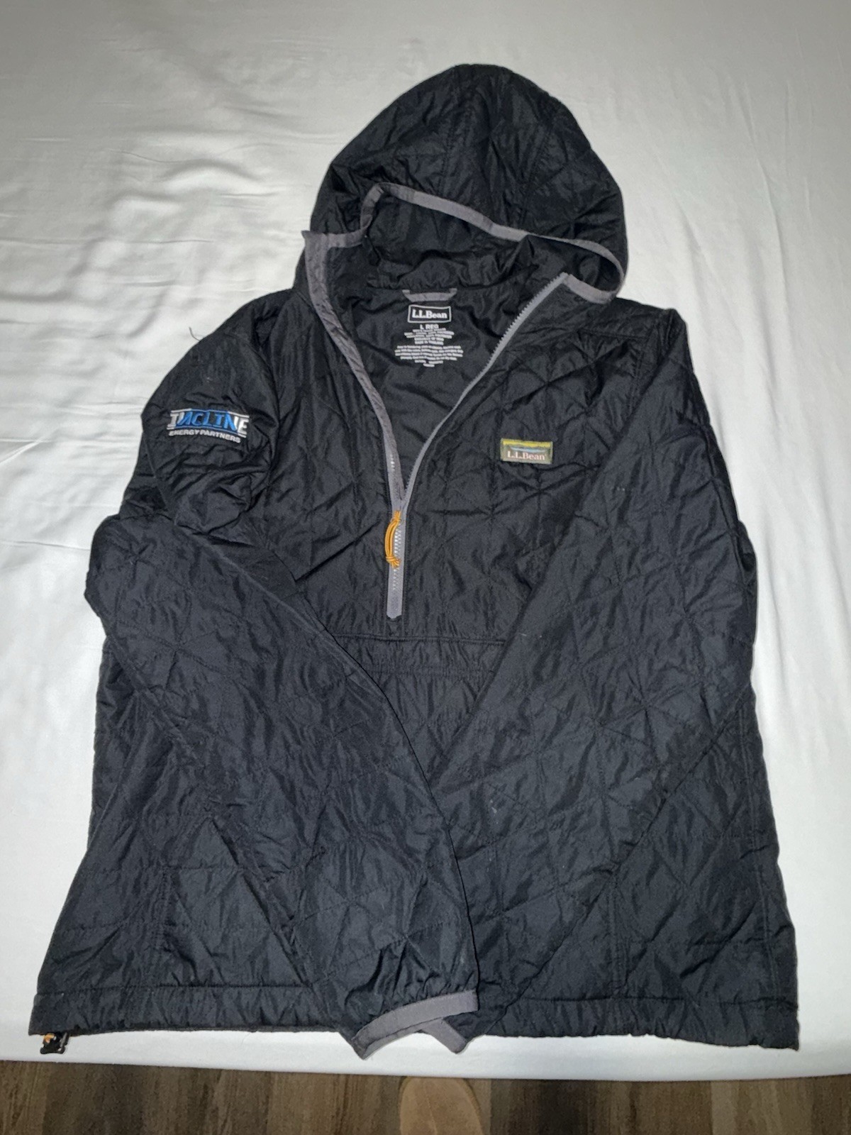 LL Bean Men’s Large Regular Hoodie Jacket Quart Zip Pocked Blue