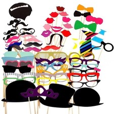 Party Props for Photo Booth Birthday Wedding Kids Adult Prom 58 Pcs, DIY Funn...