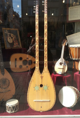 Custom Hand-Crafted Double Neck Acoustic - Electric Saz (Bağlama) - Maple Wood