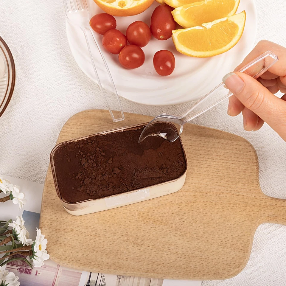 1000 cucharas de plástico transparente a granel - cucharas de plástico de alta resistencia,... Foto 4 de 4