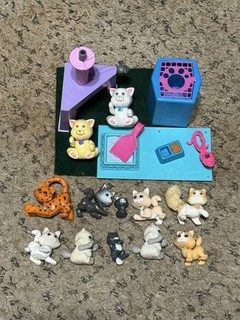 Vintage Littlest Pet Shop Kenner Cats Lot Assorted Sets Used Itzy Bitzy Pal