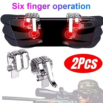 1 Pair Univseal W6 Gaming Trigger Phone Game PUBG Mobile Controller Gamepad