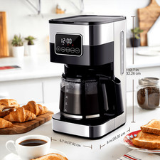 12-Cup Programmable Coffee Maker with Auto Shut-Off & 40-Min Keep Warm. 