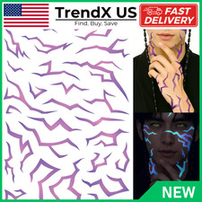 UV Glow Pattern Temporary Tattoos Purple Demon Energy Pattern Cosplay Stickers