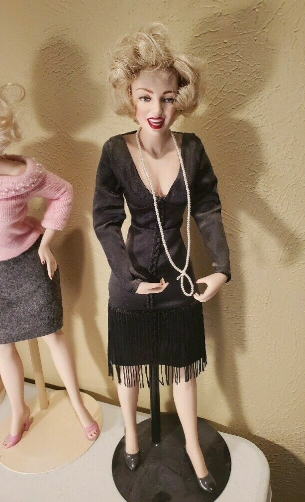 Marilyn Monroe Franklin Mint Porcelain Doll from "Some Like it Hot" Black  Dress