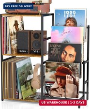 Record Player Stand, Turntable Stand with 4-Tier Vinyl Record Storage, Record Pl