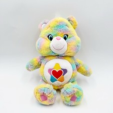 2016 Care Bear Just Play True Heart Tye Dye Rainbow Pastel 13  Plush Stuffed