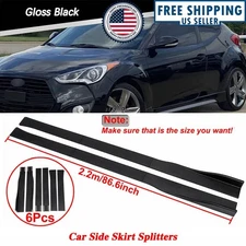 86.6" For Dodge Charger RT SRT SXT Black Car Side Skirt Extension Lips Splitter