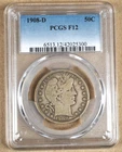 1908-D BARBER HALF DOLLAR PCGS F12 025300