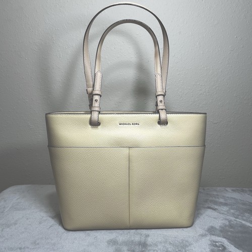 Michael Kors Bedford Medium Pocket Tote Pebbled Leather Handtasche Buttermilk NEU
