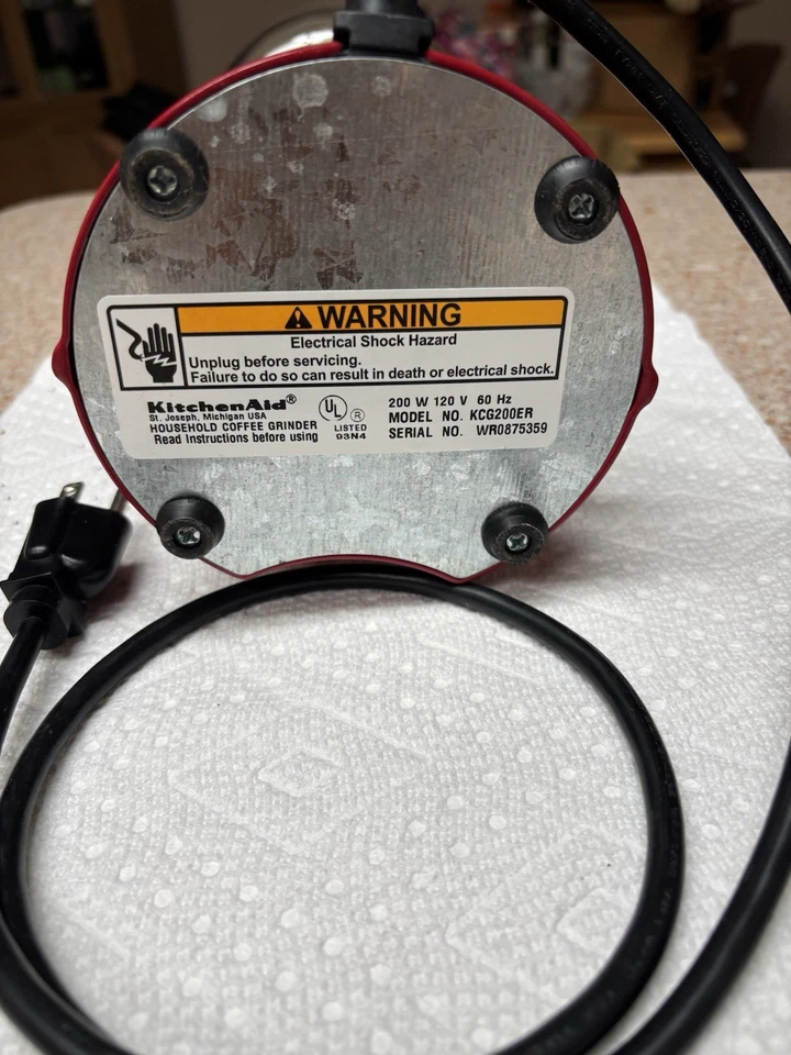 Винтажная красная кофемолка KitchenAid A-9, мерный стакан, инструкции - Изображение 4 из 4