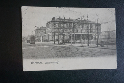 Postcard Chemnitz Central Station 1903