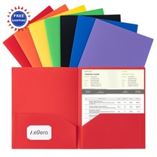 Plastic Folders with Pockets 7 Pack Assorted Colors Letter Size Heavy Duty File