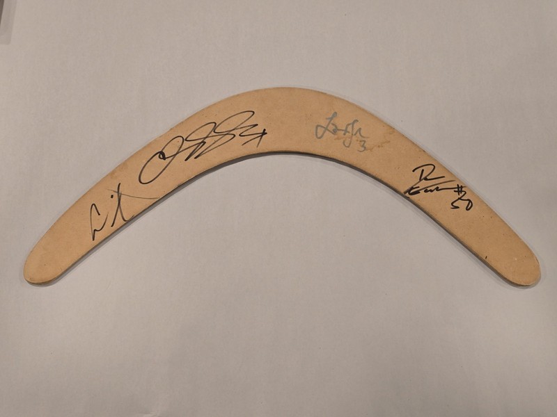Milwaukee Bucks Signed Boomerang Multiple Signatures Mid 2000s