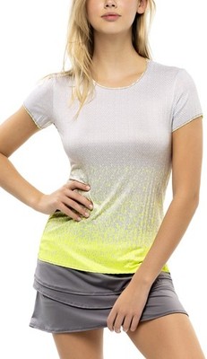 Lucky In Love Damen Shirt T hirt Turn Up The Pleat Neon Yellow 121364