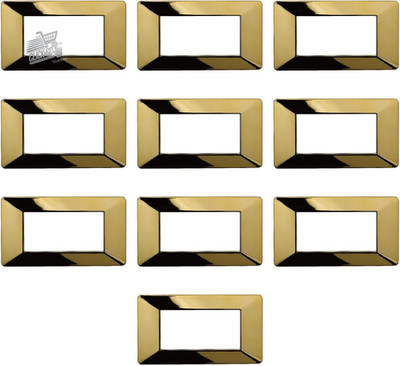 10 4 Seater Plates Compatible Vimar Plana Polished Gold Technopolymer Civil Series