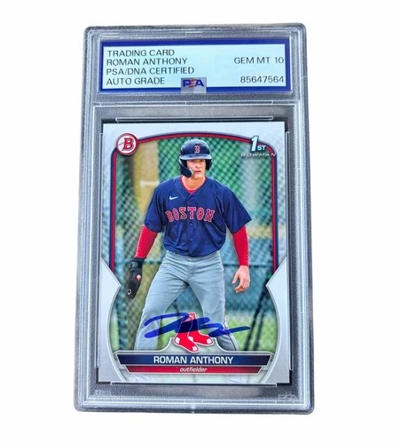 Roman Anthony Signed First Bowman Paper Card Boston Red Sox Auto PSA 10