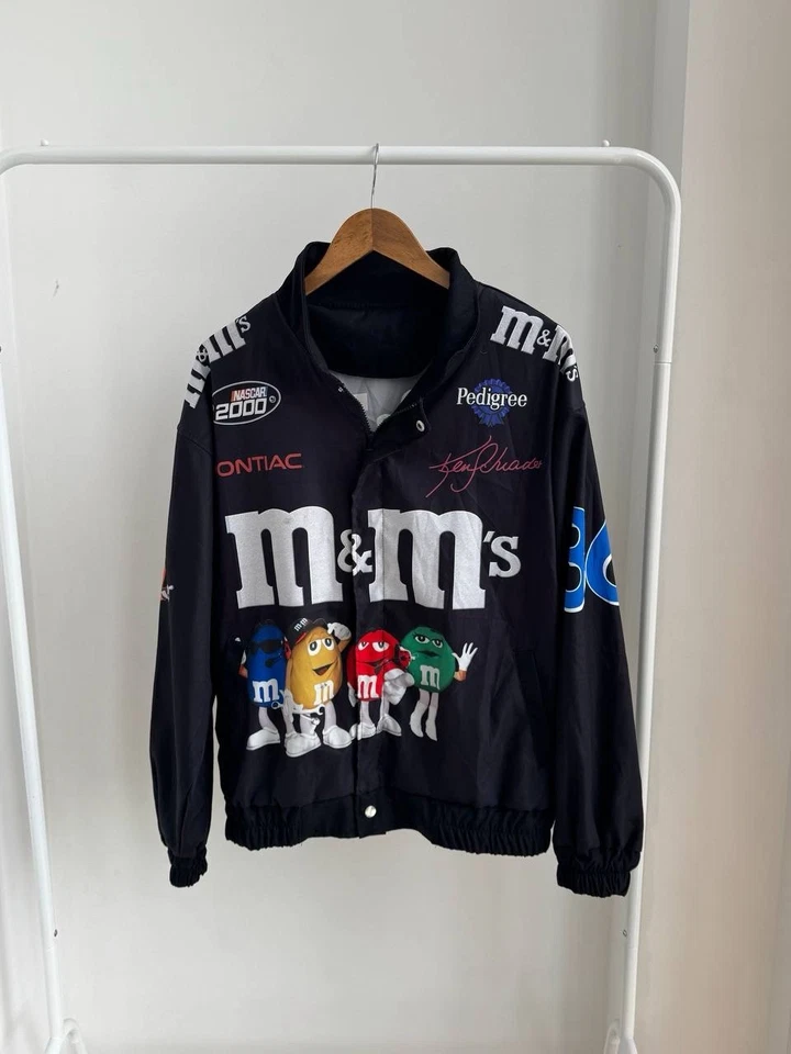NASCAR 2000 M&Ms VINTAGE RACING TEAM BOMBER JACKET Y2K Size M - Image 2 of 4