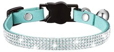 Bbmmayy Cat Collars,Rhinestone for Girl Cats Bling Kitten Flower Blue