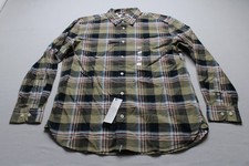 Tommy Hilfiger Men's Collard Button Down Flannel Shirt BM7 Green Large NWT