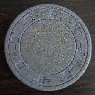 $.50 Cent Roscoe's Casino Cardroom Prunedale CA Casino Chip