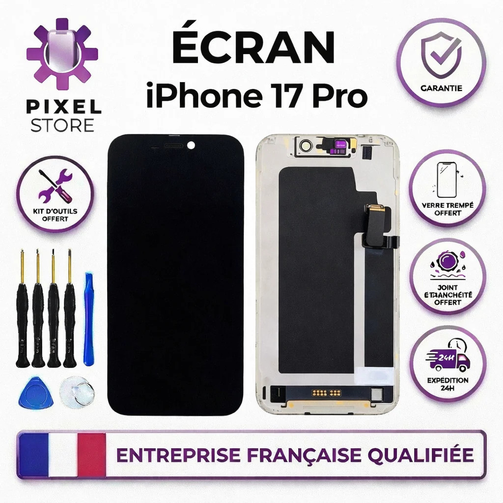 Écran iPhone 17 Pro de remplacement : vitre tactile et dalle LTPS Premium